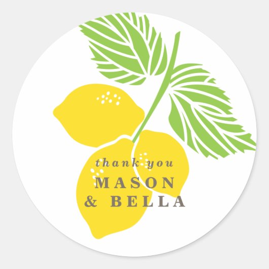 Rond Sticker Favor Mariage au citron (Devant)