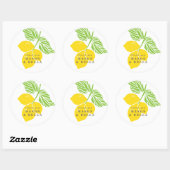 Rond Sticker Favor Mariage au citron (Feuille)