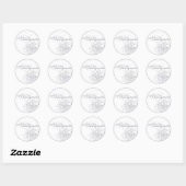 Rond Sticker Favor Mariage Peony (Feuille)