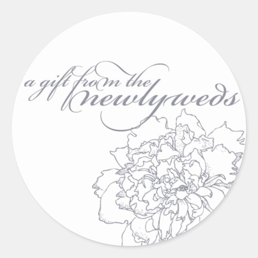 Rond Sticker Favor Mariage Peony (Devant)