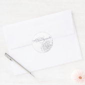 Rond Sticker Favor Mariage Peony (Enveloppe)