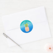 Rond Sticker Favor Merci d'ananas tropical (Enveloppe)