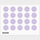 Rond Sticker Favor Merci violet (Feuille)