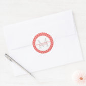Rond Sticker Favor Poka Pointe Rouge & Blanc (Enveloppe)