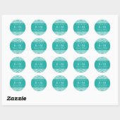 Rond Sticker Favor Turquoise Blue Swirl Circle de maria (Feuille)