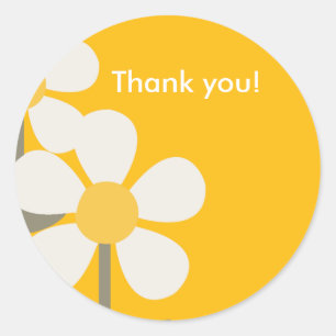 Rond Sticker Favorable POP DAISY Jaune personnalisable