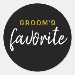 Rond Sticker favori Groom personnalisé Black Gold