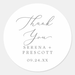 Rond Sticker Favori Merci Argent Délicat