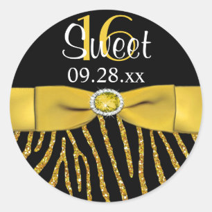 Rond Sticker Favori RIBBON Zebra Sweet 16