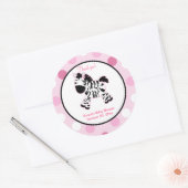 Rond Sticker Favori Rose Zebra Round (Enveloppe)