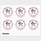 Rond Sticker Favori Rose Zebra Round (Feuille)