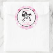 Rond Sticker Favori Rose Zebra Round (Sac)