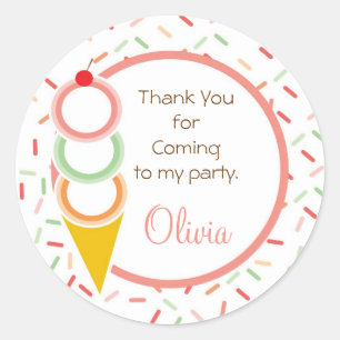 Rond Sticker Favoriser - Crème glacée