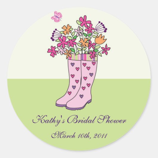 Rond Sticker Favoriser Les Bottes De Pluie (Devant)