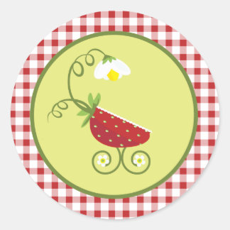 Rond Sticker Favour pour le transport de bébé fraise