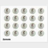 Rond Sticker FAWN & OWL (Feuille)