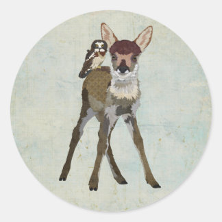 Rond Sticker FAWN & OWL