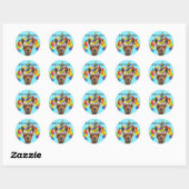 Rond Sticker Feliz Cumpleanos (Feuille)