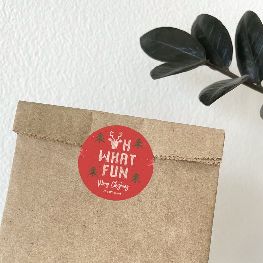 Rond Sticker Fête de Noël moche