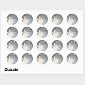 Rond Sticker Fête des mariées Black & Grey (Feuille)
