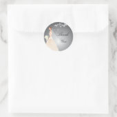 Rond Sticker Fête des mariées Black & Grey (Sac)