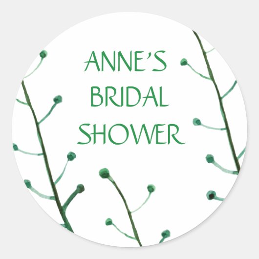 Rond Sticker Fête des mariées d'éléments botaniques (Devant)
