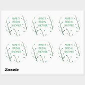 Rond Sticker Fête des mariées d'éléments botaniques (Feuille)