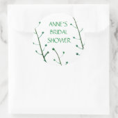 Rond Sticker Fête des mariées d'éléments botaniques (Sac)