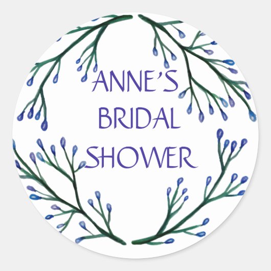 Rond Sticker Fête des mariées, éléments botaniques (Devant)