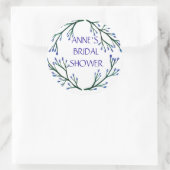 Rond Sticker Fête des mariées, éléments botaniques (Sac)