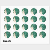 Rond Sticker Fête des mariées Emerald Bride (Feuille)