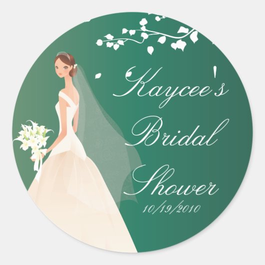 Rond Sticker Fête des mariées Emerald Bride (Devant)
