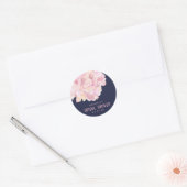 Rond Sticker Fête des mariées rose Aquarelle Peony (Enveloppe)