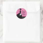 Rond Sticker Fête des mariées Silhouette Bride (Sac)