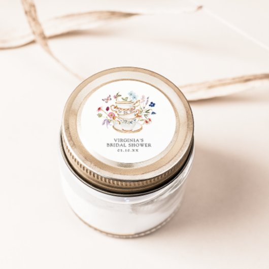 Rond Sticker Fête des mariées Tea Party