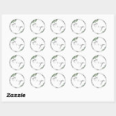 Rond Sticker Feuille en dentelle blanche et Rose (Feuille)