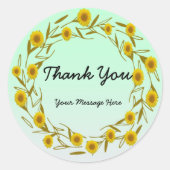 Rond Sticker feuille et tournesol circulaire de message (Devant)