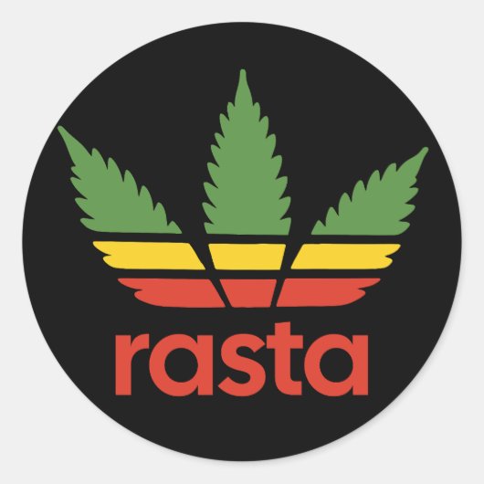 Rond Sticker feuille Rasta (Devant)
