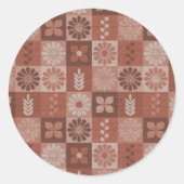 Rond Sticker Feuille Rustique Brown Burlap Flowers (Devant)