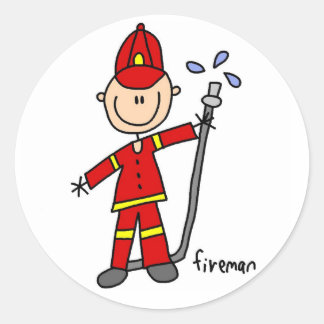 Rond Sticker Figurier À Bâton En Feu