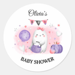 Rond Sticker fille Baby shower Halloween Petit Boo