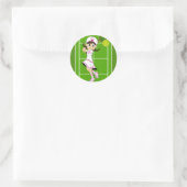 Rond Sticker fille de tennis mignonne (Sac)