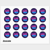 Rond Sticker fille Neon Valley (Feuille)