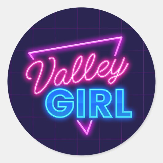 Rond Sticker fille Neon Valley (Devant)