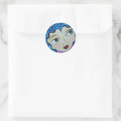 Rond Sticker fille Pop Art Punk (Sac)