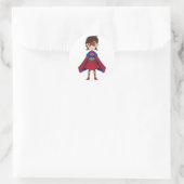 Rond Sticker fille Superhero Masqué Cute (Sac)