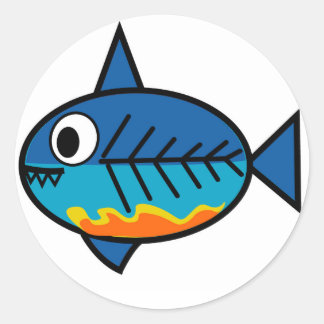Rond sticker FishingTruths avec Hugo.