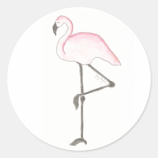 Rond Sticker Flamant rose