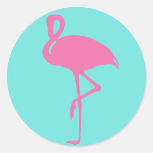 Rond Sticker Flamant rose rose (Devant)