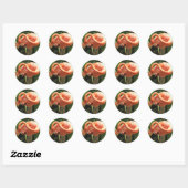 Rond Sticker Flamant rose tropical (Feuille)